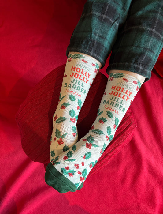 Holly Jolly Jill Barber Christmas Socks