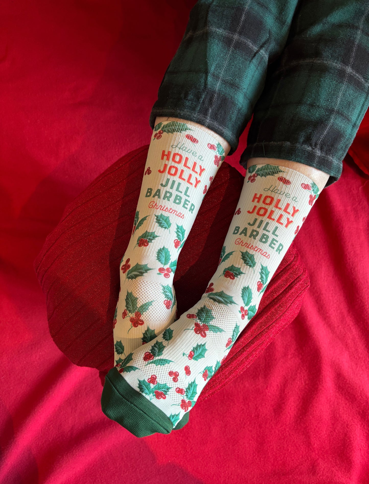 Holly Jolly Jill Barber Christmas Socks